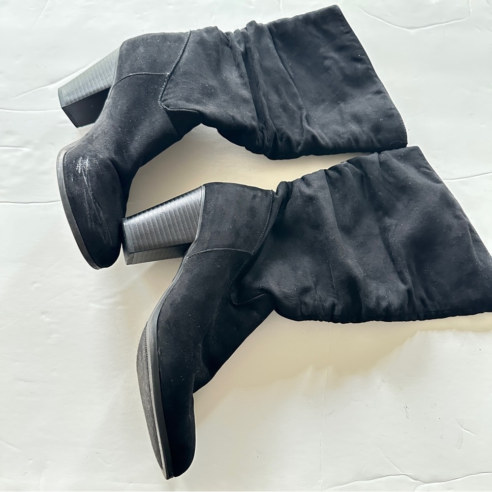 Rampage Women’s Black Slouch Boots – RAM-VENICE, Block Heel, Size 9M